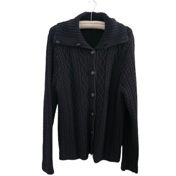 Jeanne Pierre Black Cardigan, SZ: XL - Picture 1 of 7